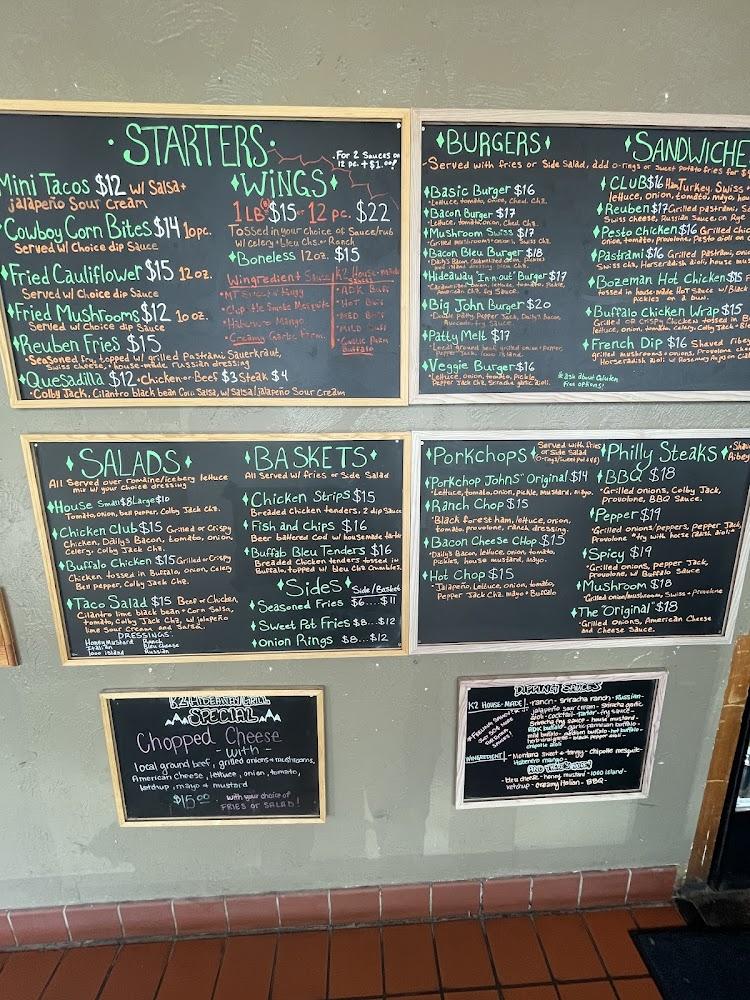 K2 Hideaway Grill Menu image 1