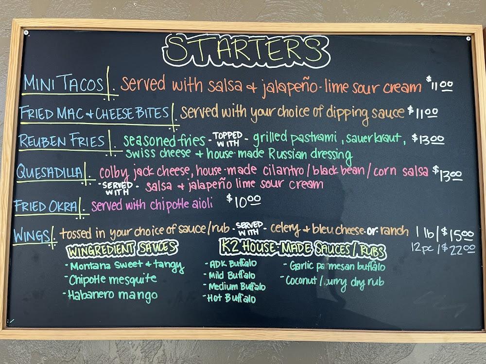 K2 Hideaway Grill Menu image 2